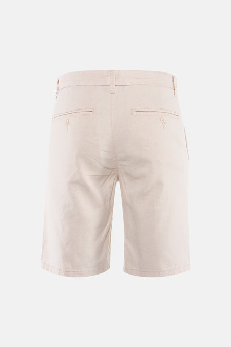 Short écru ONLY & SONS® avec deux poches passepoilées boutonnées au dos et tissage diagonal.