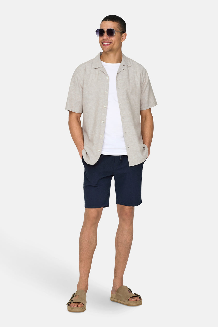 Chemise à manches courtes - beige - ONLY & SONS®