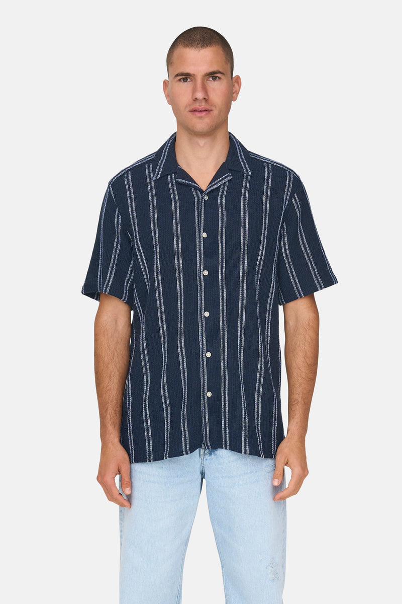 Chemise à manches courtes - bleu