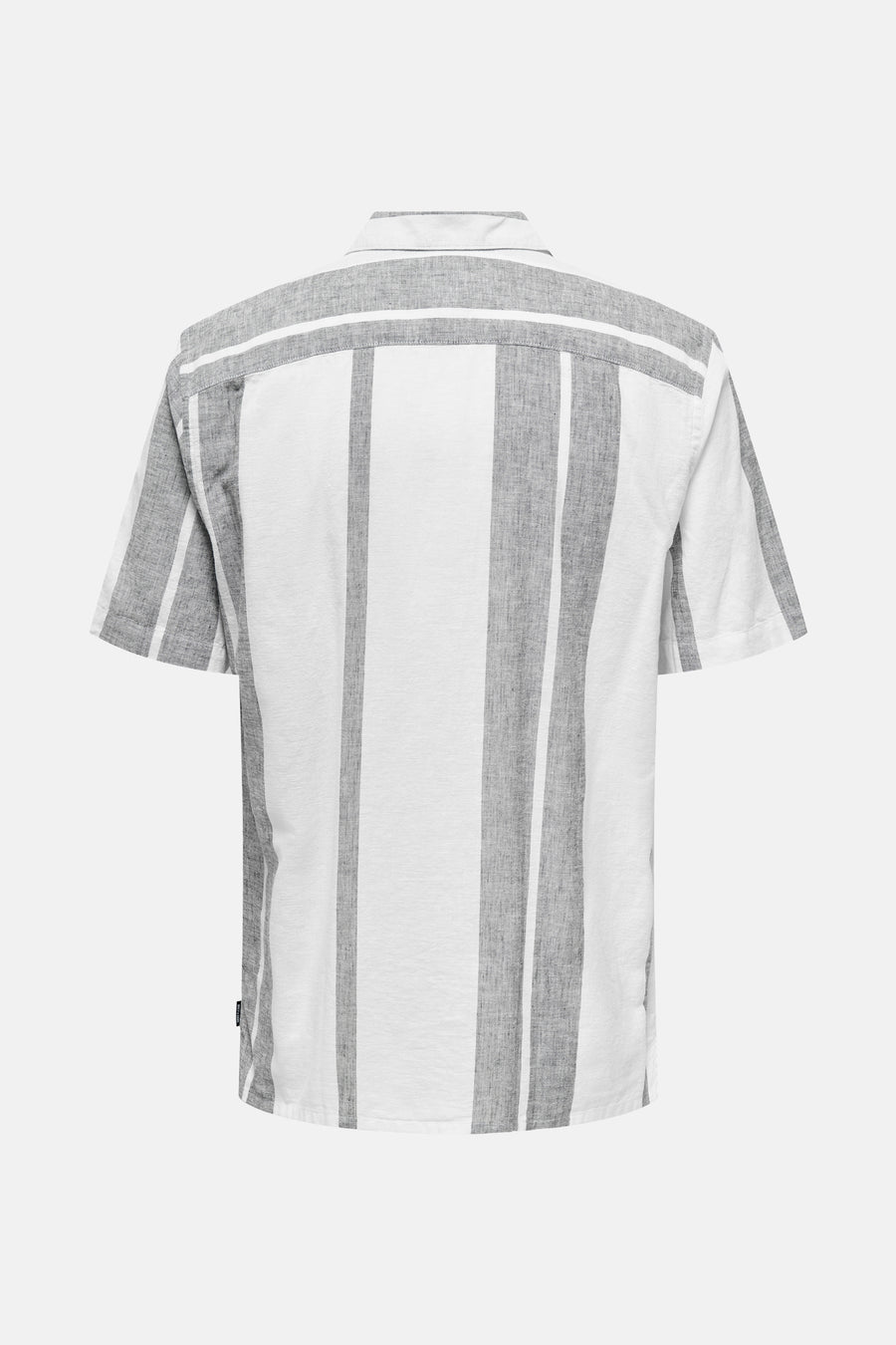 Ecru overhemd met korte mouwen van ONLY & SONS® met verticale strepen en kraag op de rug.
