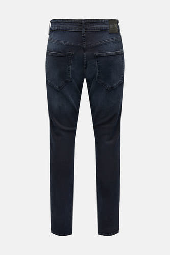 Donkerblauwe slim fit jeans van ONLY & SONS, met achterzakken en een leren merklabel.