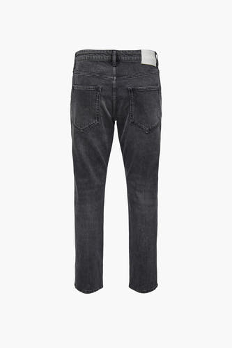 Jean tapered gris ONLY & SONS, arrière, avec poches et étiquette de marque.