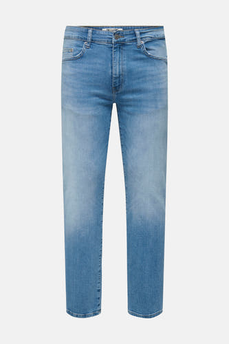 Lichtblauwe straight jeans van ONLY & SONS, met subtiele wassing en klassieke denim textuur.