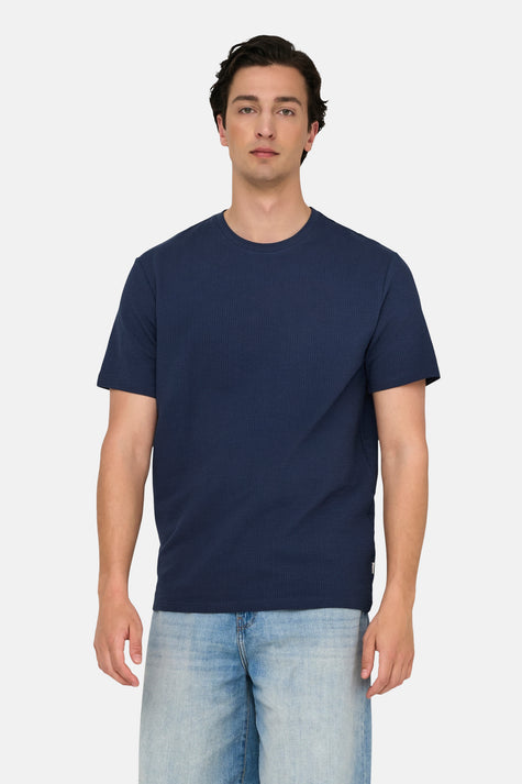 ONSKIAN LIFE REG SEERSUCKER SS TEE NOOS