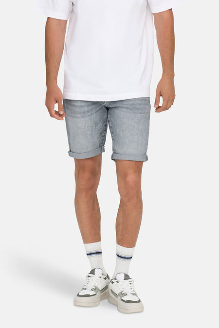 Short - light grey denim
