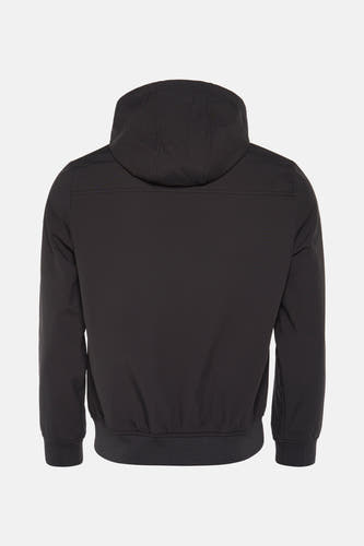 Zwarte regenjas van ONLY & SONS® met capuchon, elastische manchetten en rugpand.
