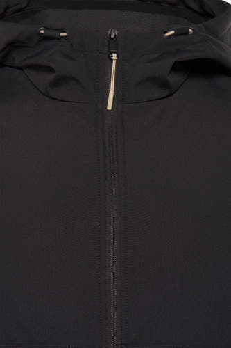 Zwarte regenjas van ONLY & SONS® met ritssluiting en capuchon met verstelbaar koord.