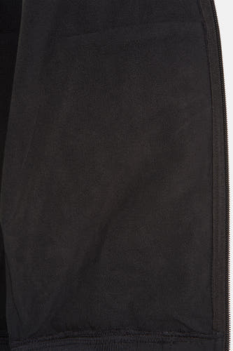 Zwarte regenjas van ONLY & SONS®, met ritsdetail en een fleece-achtige textuur aan de binnenkant.