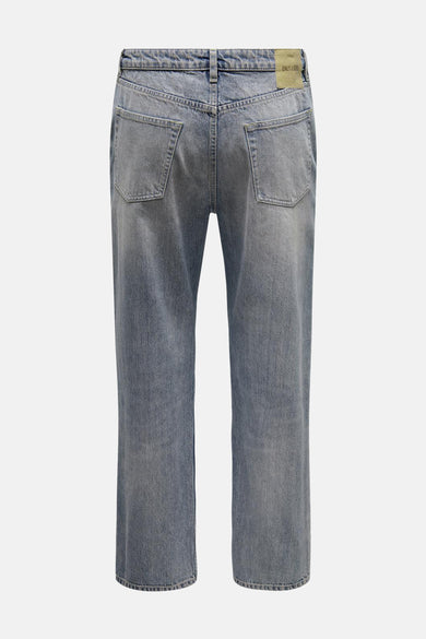 Wijde jeans van ONLY & SONS, met een lichtblauwe wassing en achterzakken.