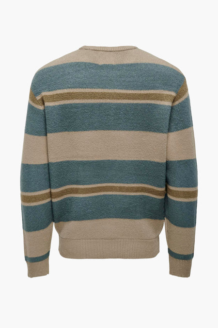 ONSFOREST REG 12 STRIPE CREW KNIT