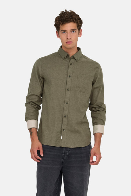 ONSROAD LIFE REG MELANGE LS SHIRT NOOS