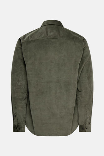 Chemise verte à longues manches de ONLY & SONS, en tissu corduroy et boutons sur les poignets.
