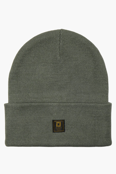 Chapeau gris d'ONLY & SONS, avec une texture tissée et un petit étiquette de marque sur l'envers.