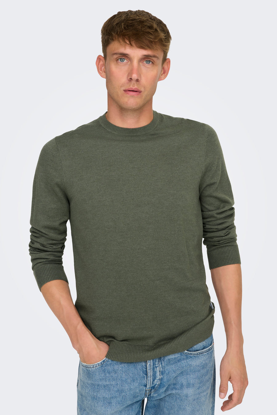 Pull à col rond - vert