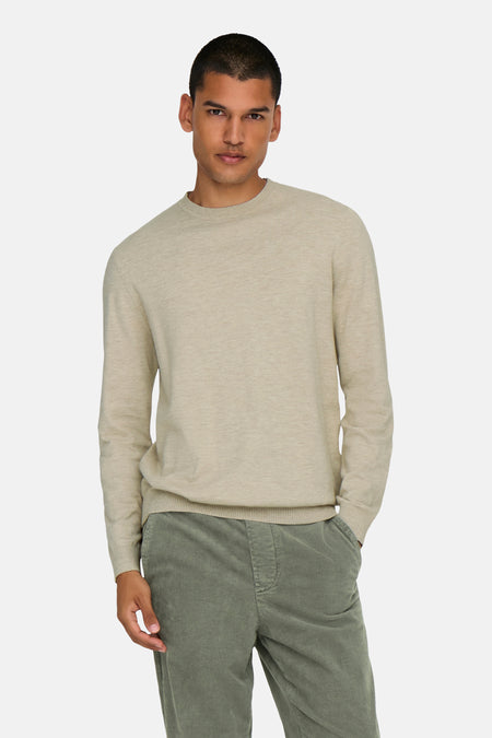 ONSLOUI REG 12 MEL CREW KNIT NOOS