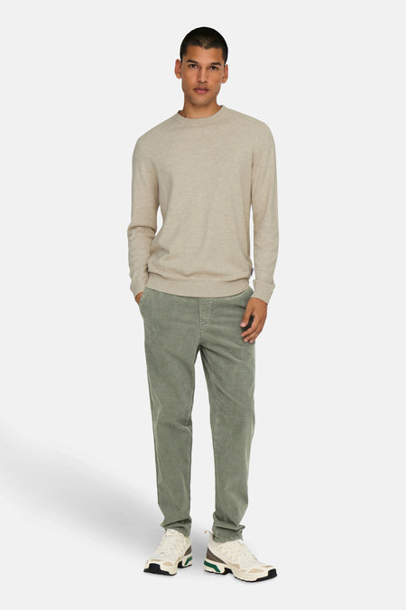 ONSLOUI REG 12 MEL CREW KNIT NOOS