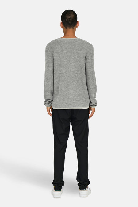 Pull met ronde hals - grijs