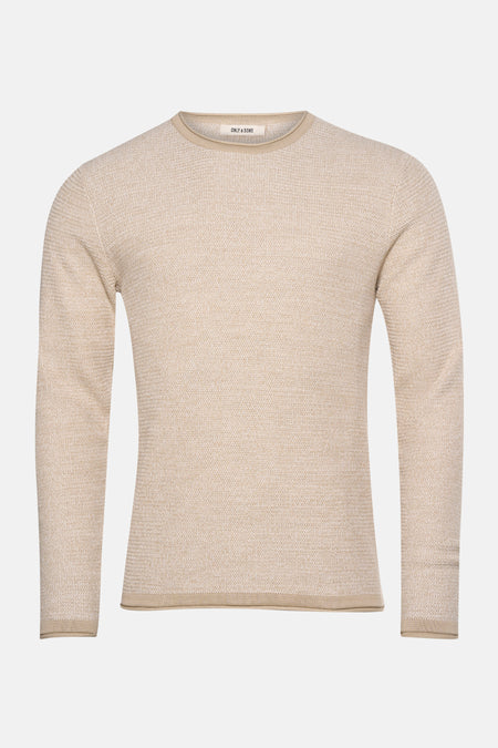 Pull met ronde hals - ecru