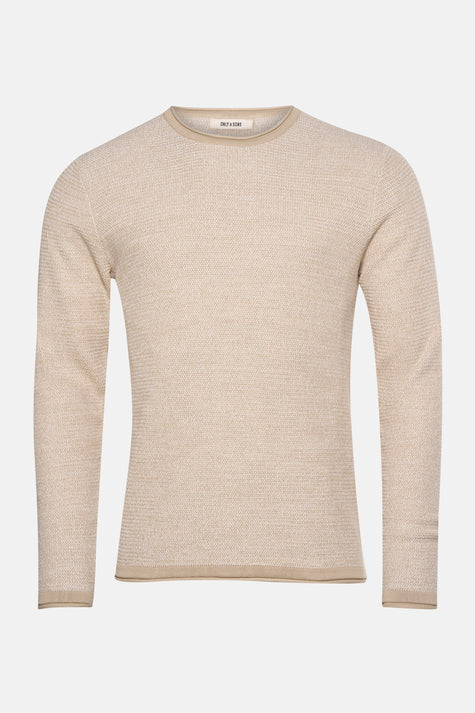 Pull met ronde hals - ecru