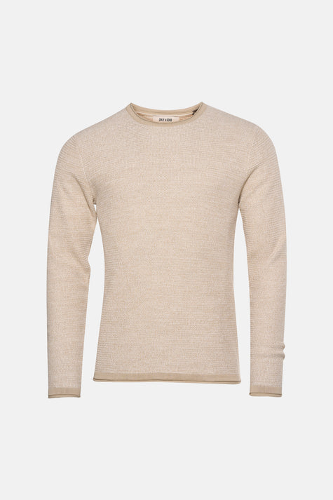 Pull met ronde hals - ecru