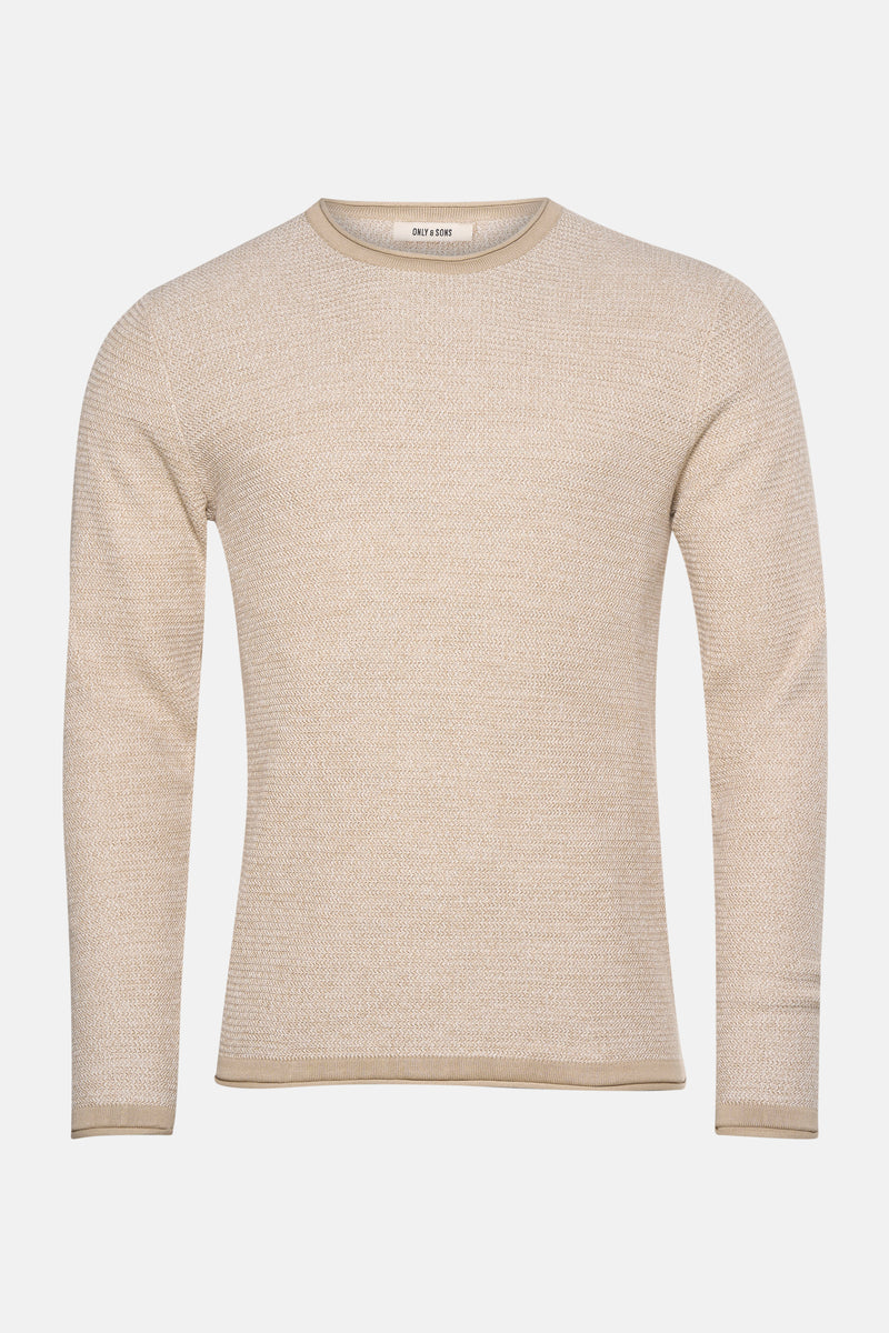 Pull met ronde hals - ecru