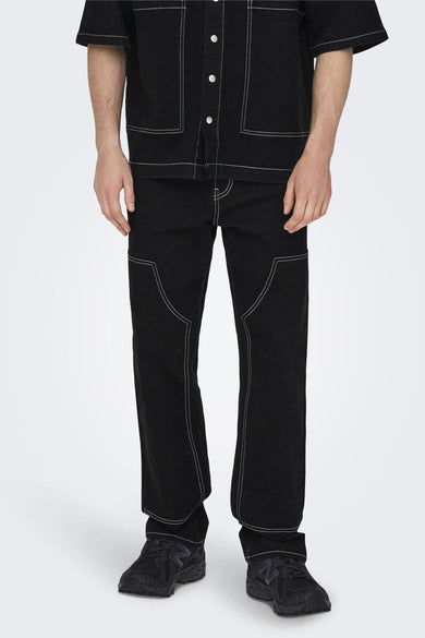 Jean &agrave; coupe droite - noir