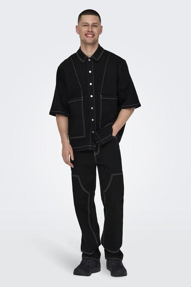 Jean &agrave; coupe droite - noir