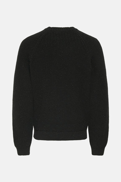 Zwarte trui met ronde hals van ONLY & SONS®, gebreide textuur, raglanmouwen en een normale pasvorm.
