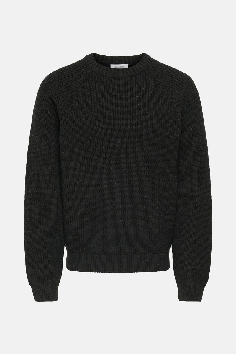 Pull met ronde hals - zwart
