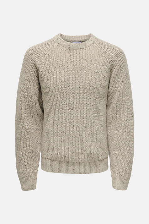 Pull met ronde hals - ecru