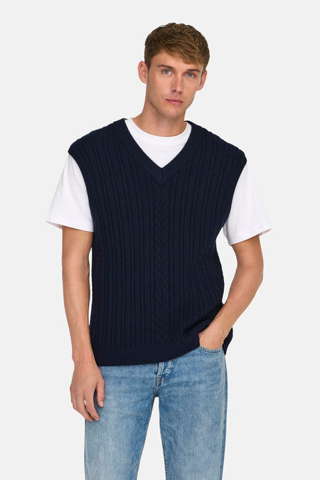ONSFLYNN REG 5 PBT STRUC VEST KNIT
