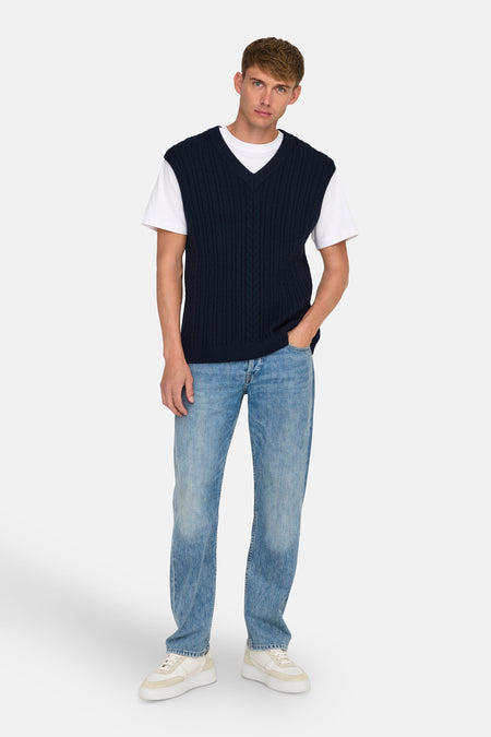 ONSFLYNN REG 5 PBT STRUC VEST KNIT