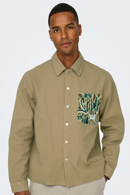 ONSLIAM JACQUARD PLACEMENT OVERSHIRT