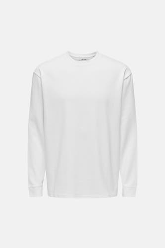 T-shirt blanc à manches longues ONLY & SONS de couleur unie avec manches longues.