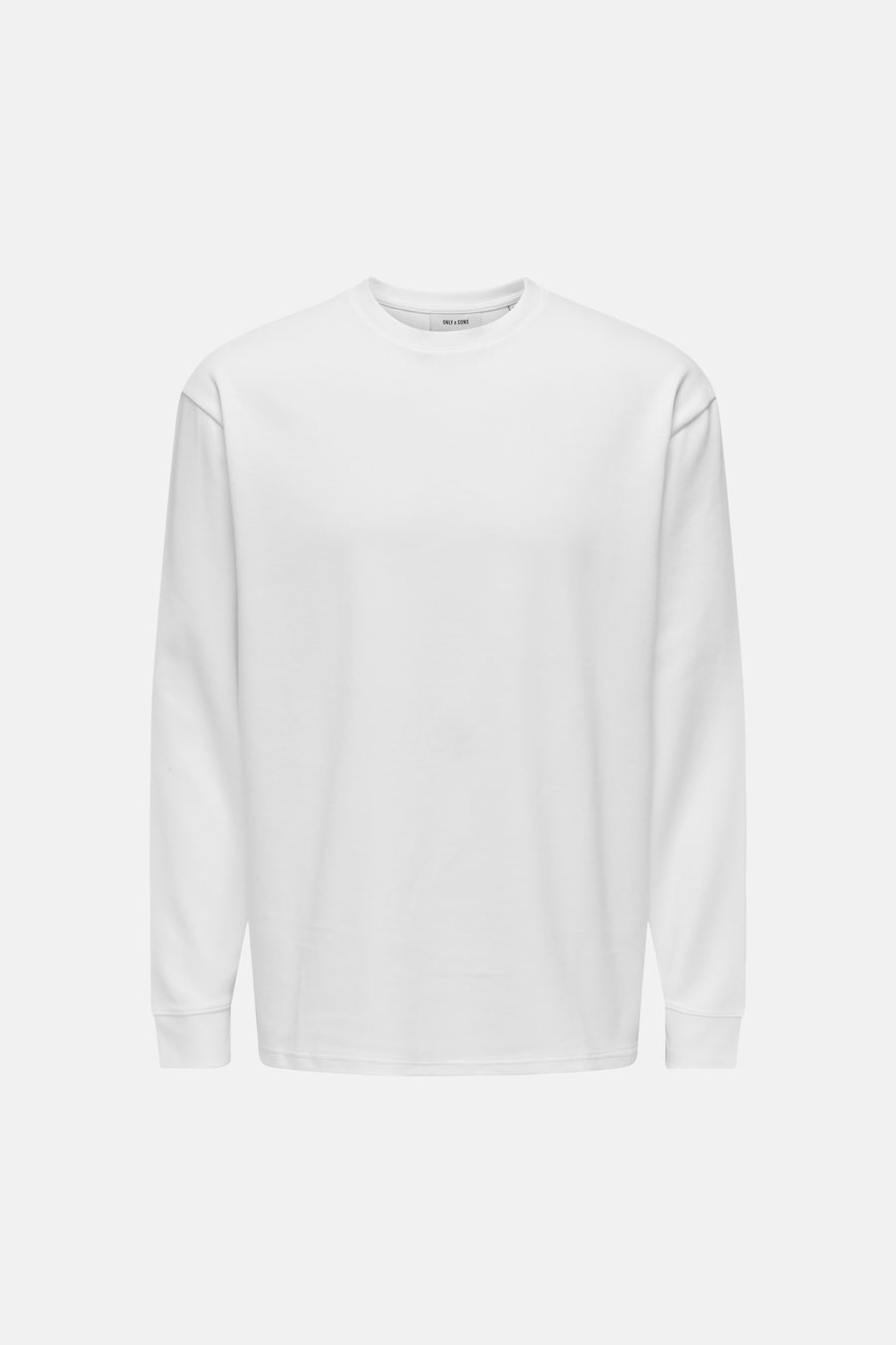T-shirt blanc à manches longues ONLY & SONS de couleur unie avec manches longues.