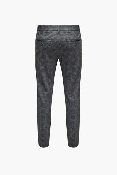 Chino gris d'ONLY & SONS avec motif à carreaux et deux poches arrière.