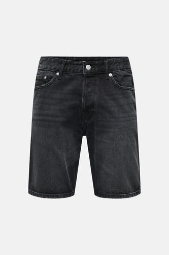 Short en jean noir ONLY & SONS, avec poches latérales et fermeture à boutons.