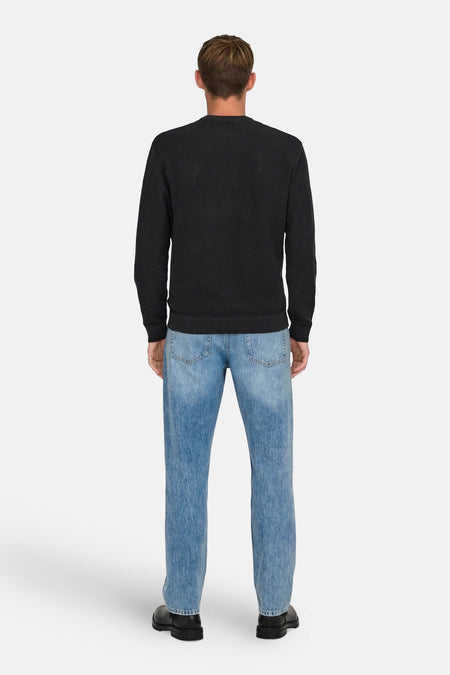 Pull met ronde hals - zwart
