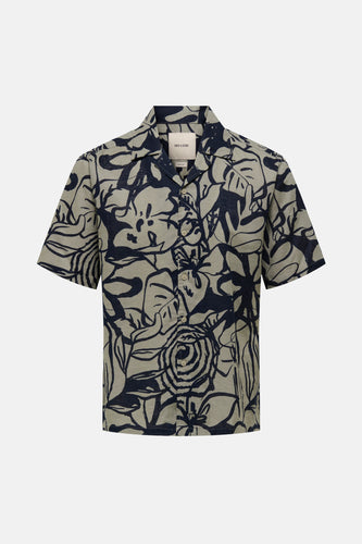 ONSCAIDEN REG FIT AOP LINEN BLEND