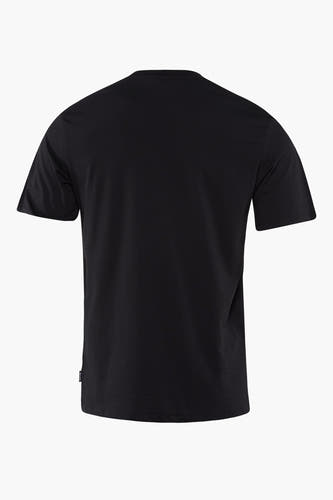 Zwart T-shirt met korte mouwen van ONLY & SONS®, effen en eenvoudig model, rug aanzicht.
