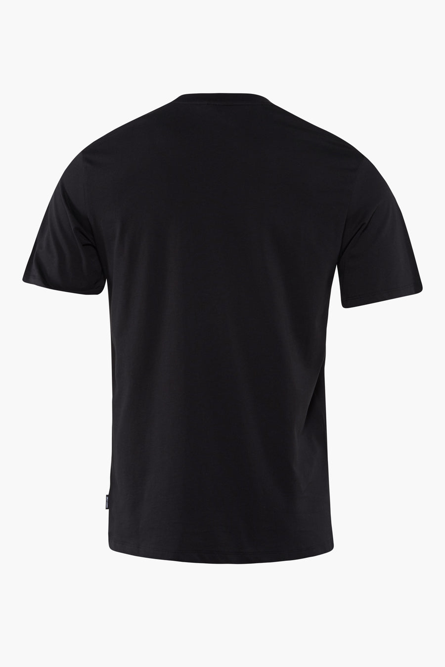 Zwart T-shirt met korte mouwen van ONLY & SONS®, effen en eenvoudig model, rug aanzicht.
