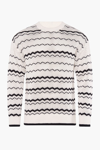 Pull met ronde hals - wit