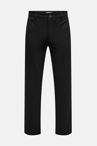 Zwarte broek van ONLY & SONS®, effen design, met een knoopsluiting.