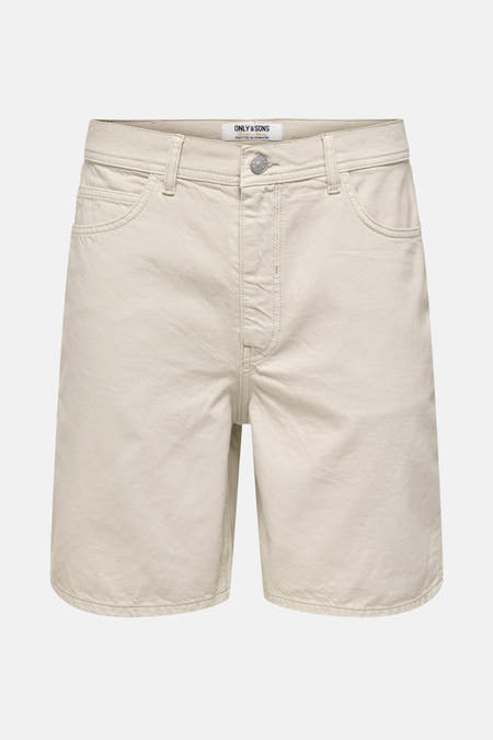 Crème court en denim.