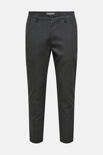 Grijze broek van ONLY & SONS, met een subtiele geweven textuur.
