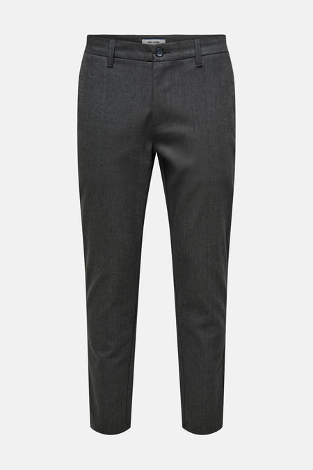 Pantalon gris d'ONLY & SONS, avec une subtile texture tissée.