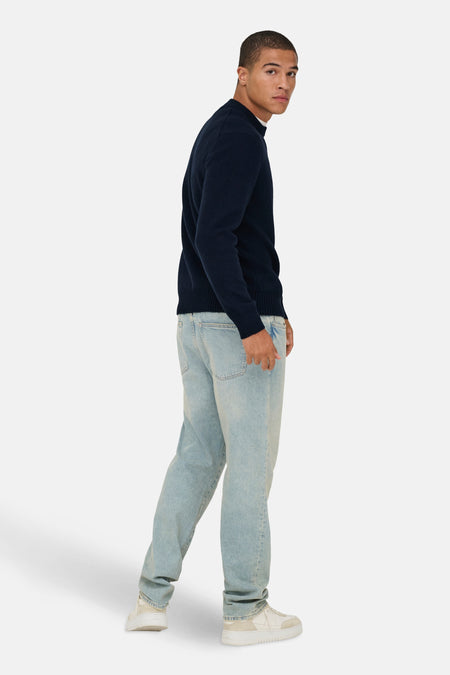 Pull met ronde hals - blauw