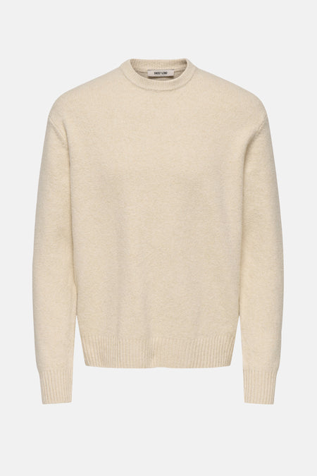Pull met ronde hals - ecru