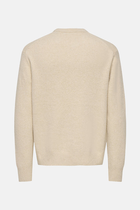 Pull met ronde hals - ecru