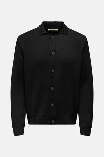 Zwart gilet van ONLY & SONS met knoopsluiting en fijne breistructuur.